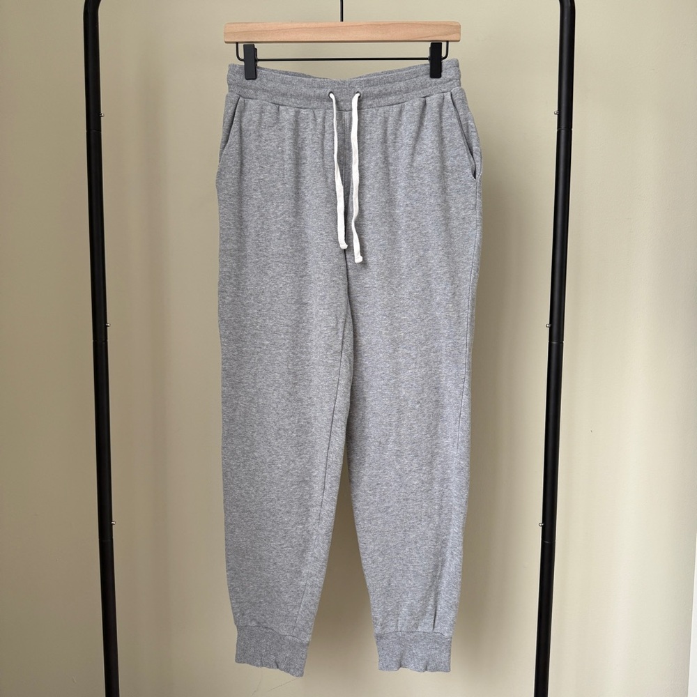 Madewell Miles Trouser Fleece Jogger Sweatpants in Light Heather Grey